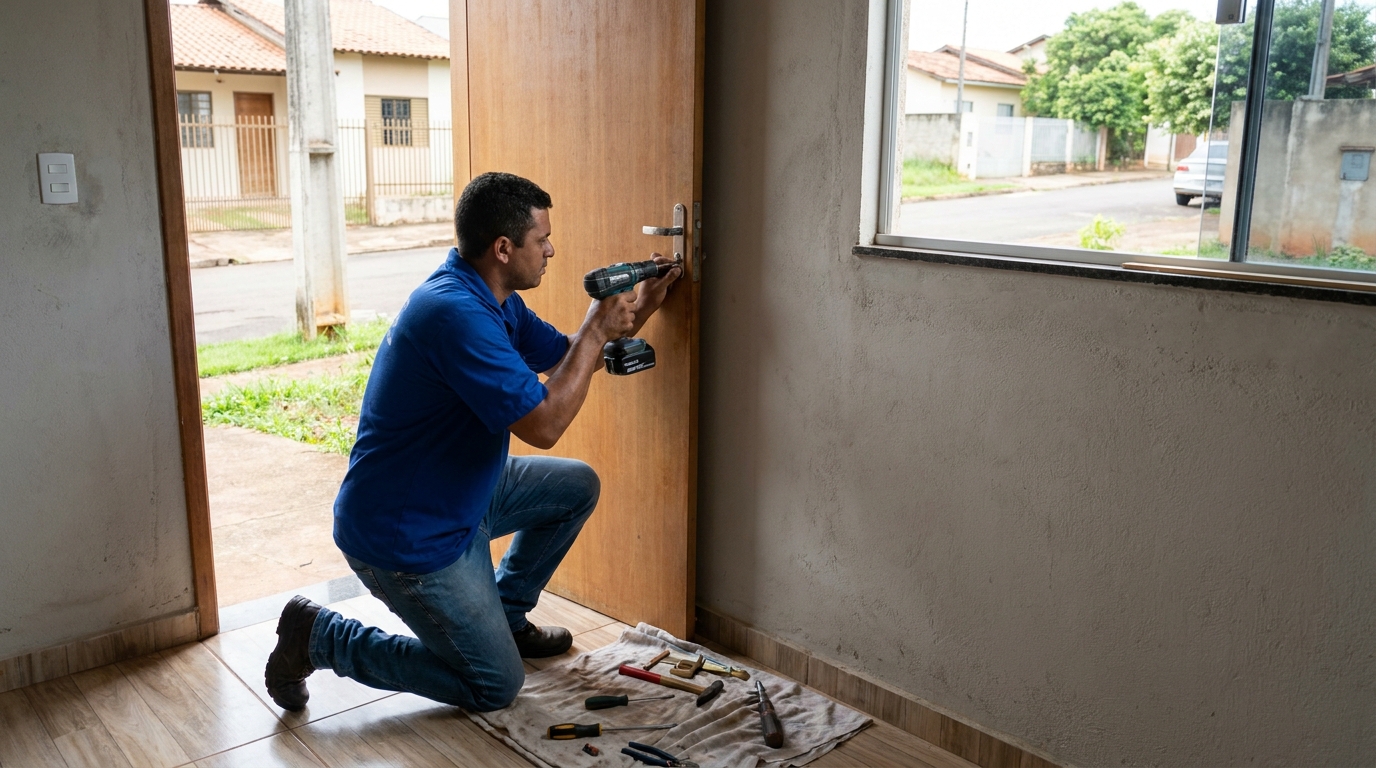 Instalação de Fechadura Residencial profissional no Flexal, Serra‑ES